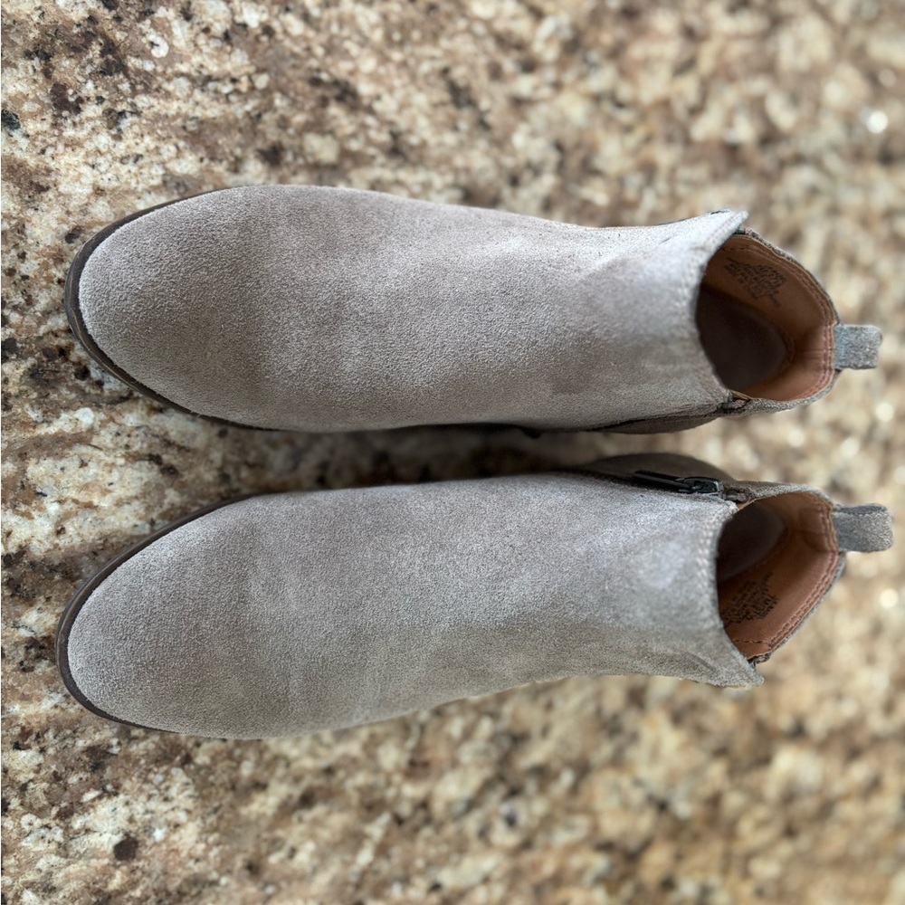 Suede Ankle Boots in Taupe